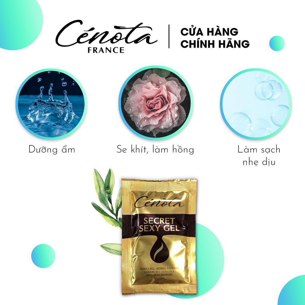 Gói dung dịch vệ sinh phụ nữ Cenota Secret Sexy Gel 10ml, dung dịch vệ sinh làm hồng mịn se khít vùng kín - C37A