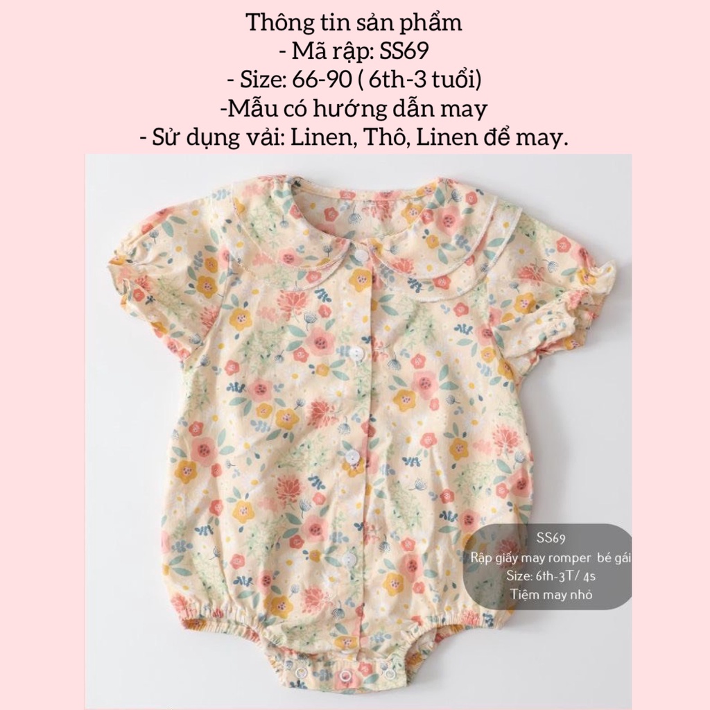 Rập giấy may body cổ sen sơ sinh_SS69