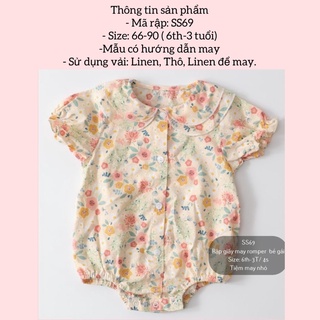 Rập giấy may body cổ sen sơ sinh_SS69