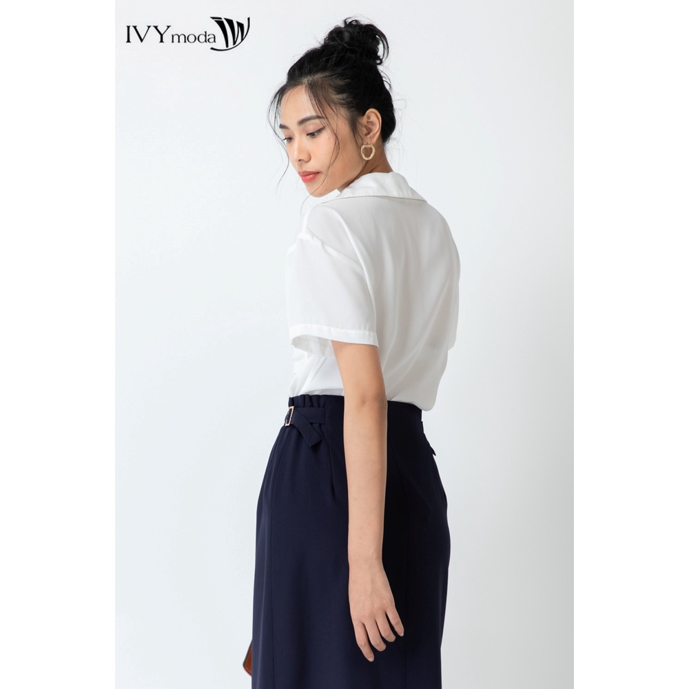 Áo sơ mi nữ thêu chữ IVY moda MS 16M6696