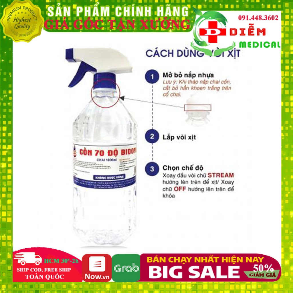 Cồn Xịt Sát Khuẩn 70 90 Độ 500ml 1000ml Khử Khuẩn Rửa Tay Chống Dịch | BigBuy360 - bigbuy360.vn