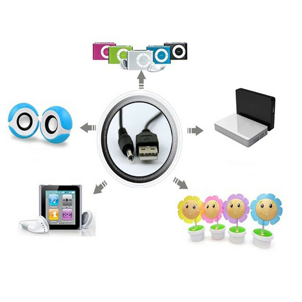 [Coco] USB to DC Adapter Cable USB Charging Cable Converter Cord with 2 Male Connectors