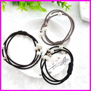 Dây cột tóc cao su đính hạt ngọc đơn giản phong cách hàn quốc cho chị em