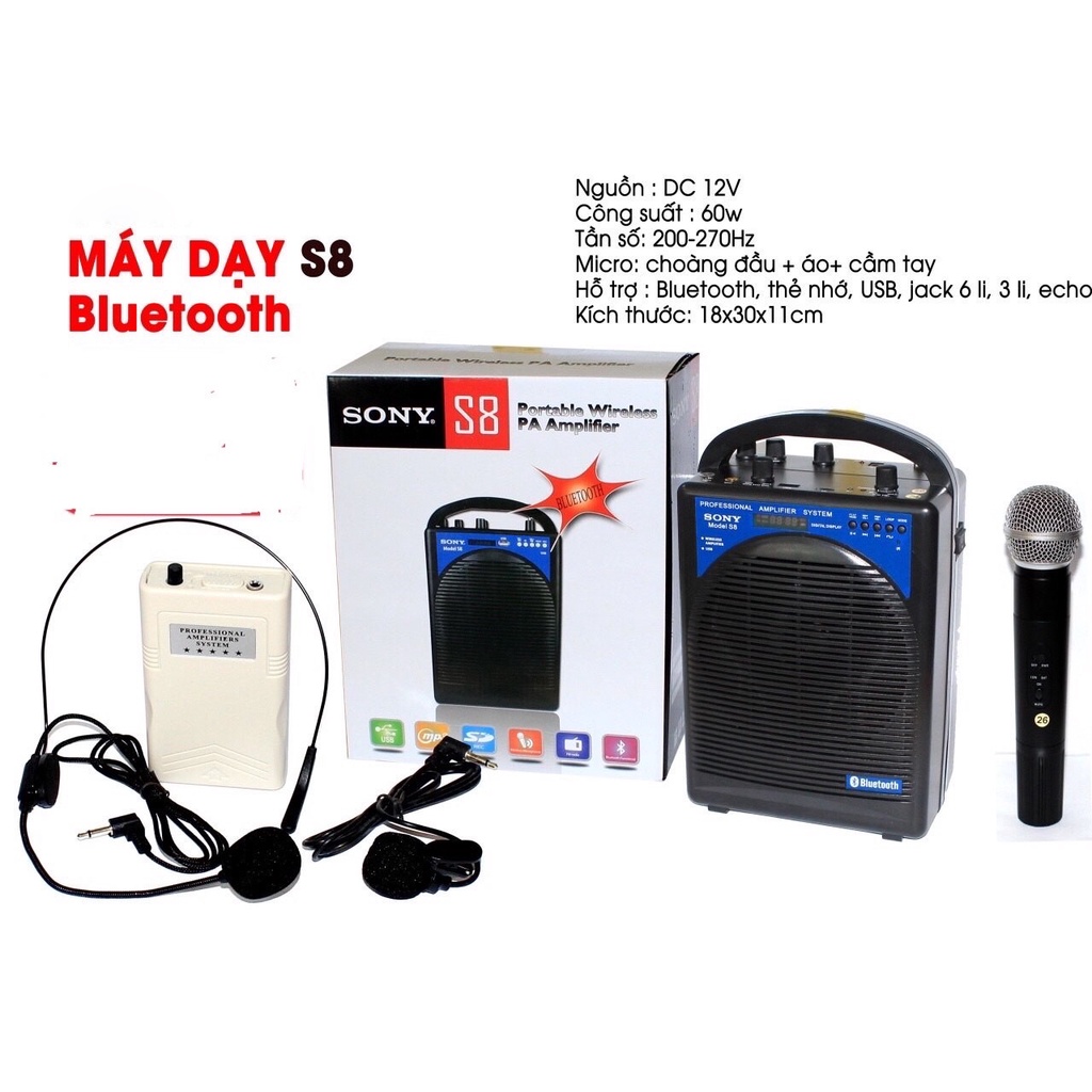 Máy Trợ Giảng SHUKE SK-290 và S8 Có Hỗ Trợ Bluetooth - Loa trợ giảng không dây