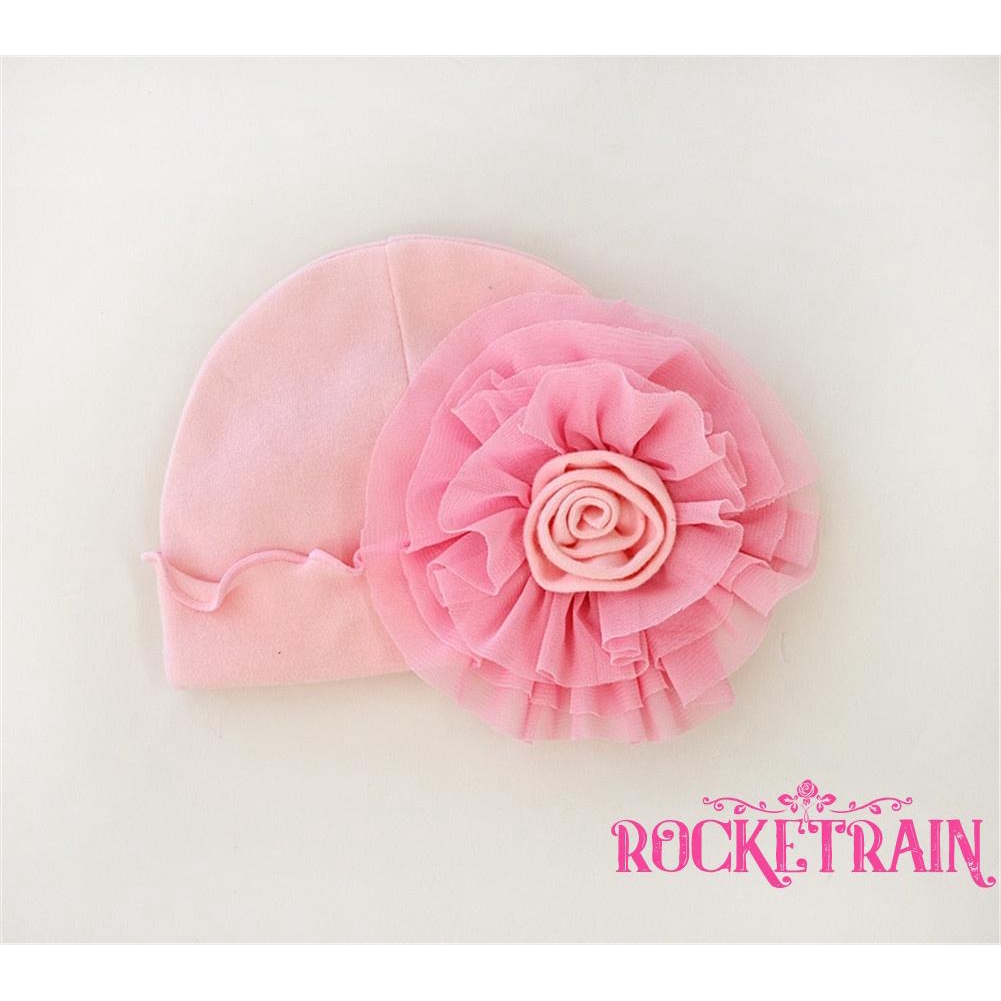 Mũ cotton in hoa dễ thương cho bé