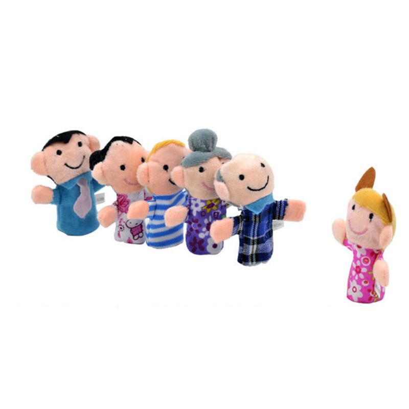 Set 6 con rối đeo ngón tay hình gia đình dễ thương