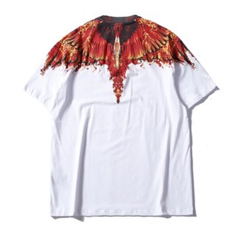 Áo Thun Thể Thao Plus Size Tay Ngắn Cổ Tròn In Hình Đôi Cánh Phong Cách Unisex Bằng Cotton Cho Nam Và Nữ