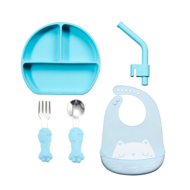 Bộ Tô Muỗng Ăn Silicone Nhiều Màu Sắc Dành Cho Trẻ Em