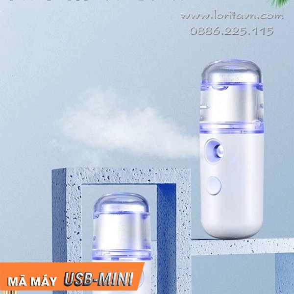 [BH 1 ĐỔI 1] Máy xông mặt, xịt khoáng cấp ẩm, khuếch tán NANO chạy pin, máy phun sương cầm tay USB-MINI #