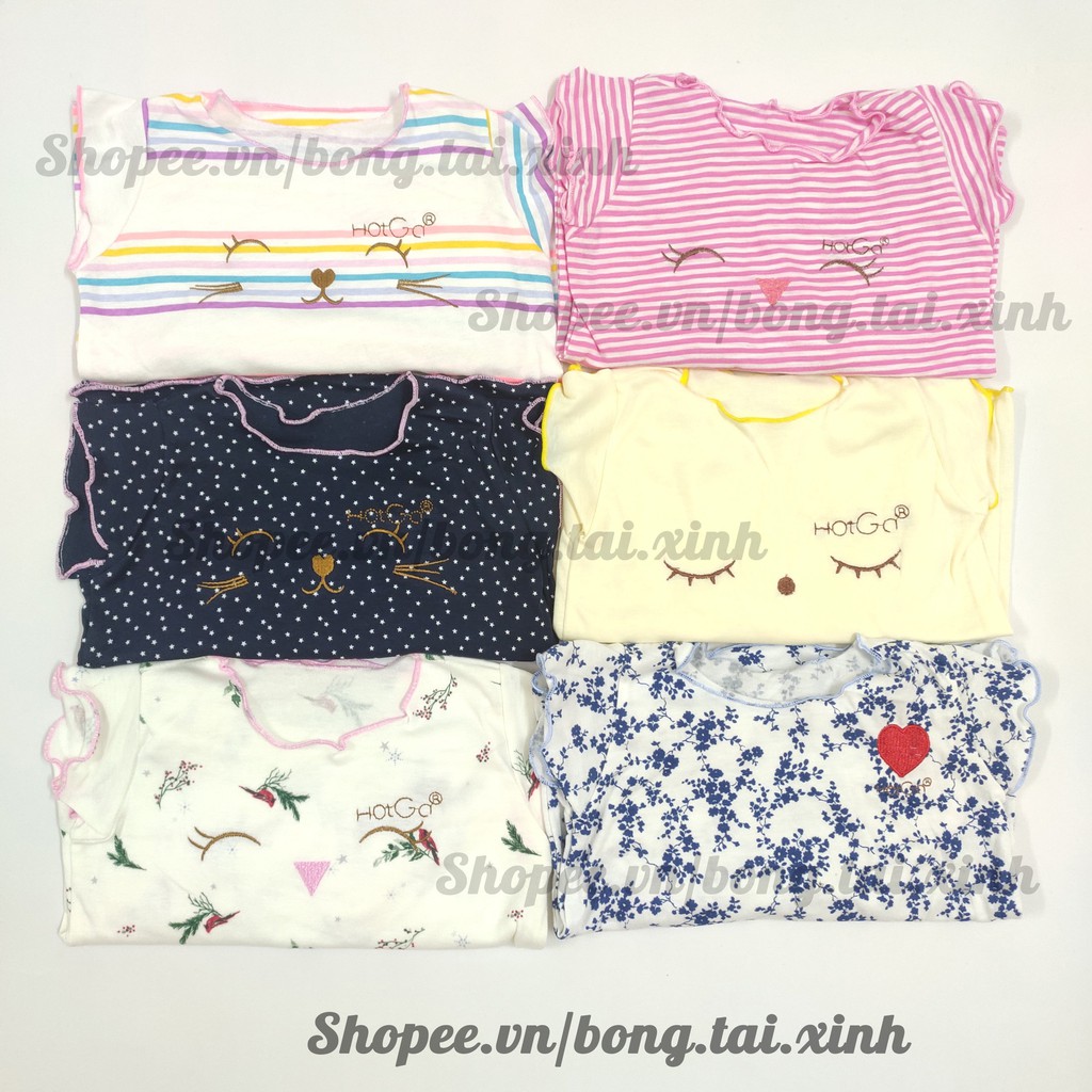 Bộ bé gái thun cotton Hotga cho bé từ 8-12kg (freesize 8-12kg)