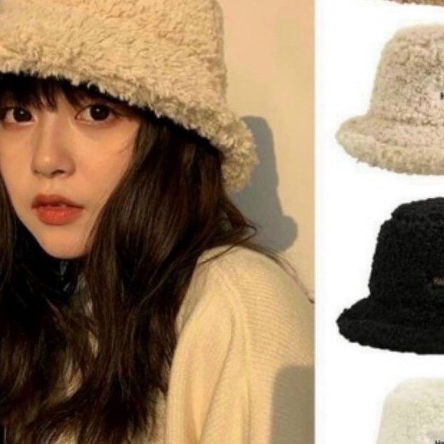 Mũ bucket lông cừu hot hit phong cách retro phong cách Hàn Quốc cho nữ mềm giữ ấm thu đông Ulzzang MU368