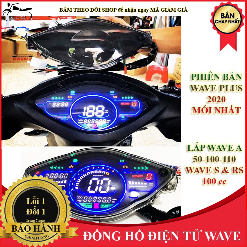 [CÓ VIDEO] Đồng hồ điện tử Wave plus 2020 lắp Wave a 50 100 110 cc và WAVE S RS RSX  100 cc - Đèn xe Việt