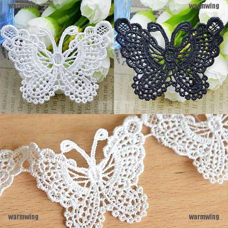 Miếng Vải Ren Thêu Hình Bươm Bướm Dùng Trang Trí Quần Áo Đám Cưới