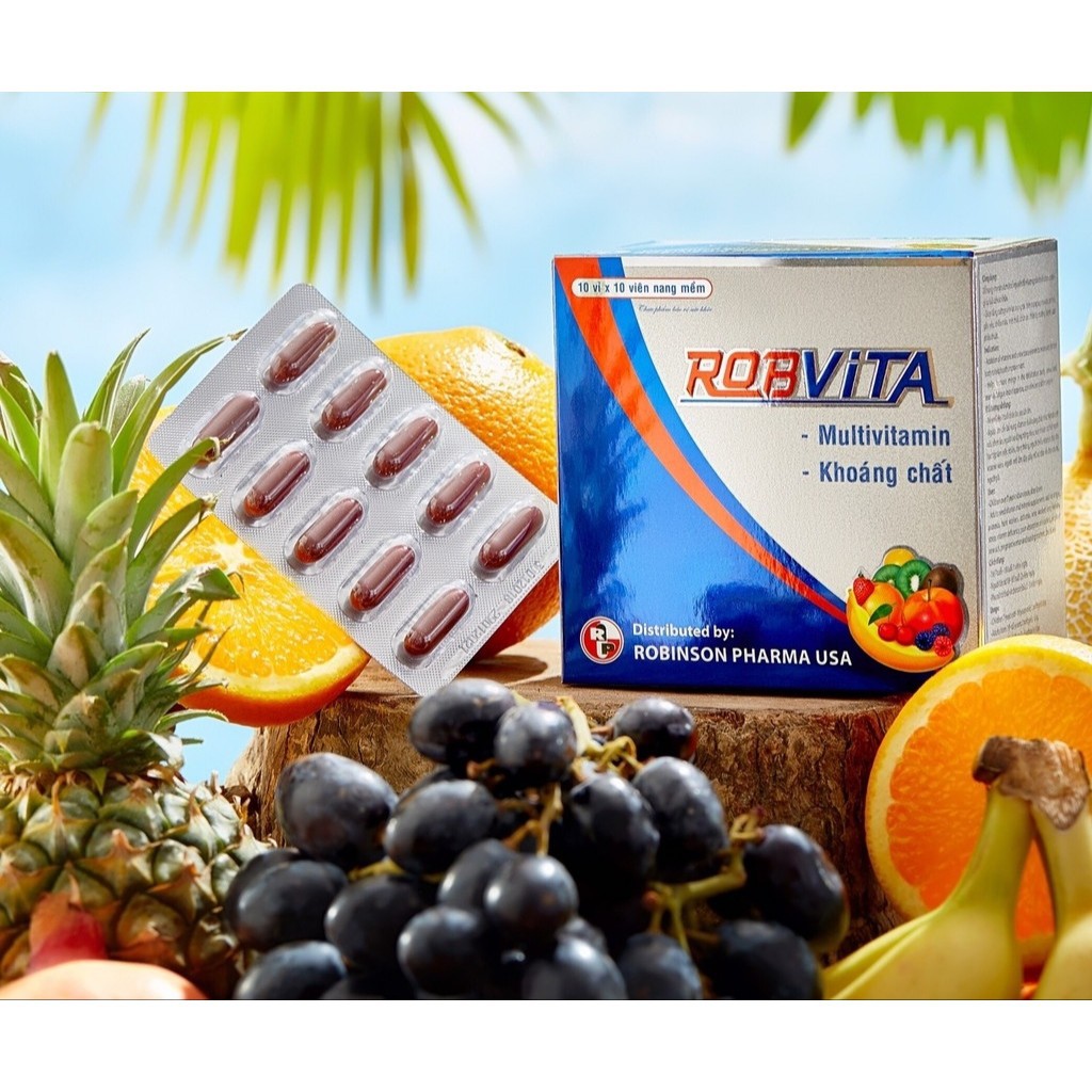 Viên uống Robvita – Hỗ trợ bổ sung vitamin và khoáng chất giúp tăng cường sinh lực, giảm mệt mỏi, thiếu dinh dưỡng (50v)