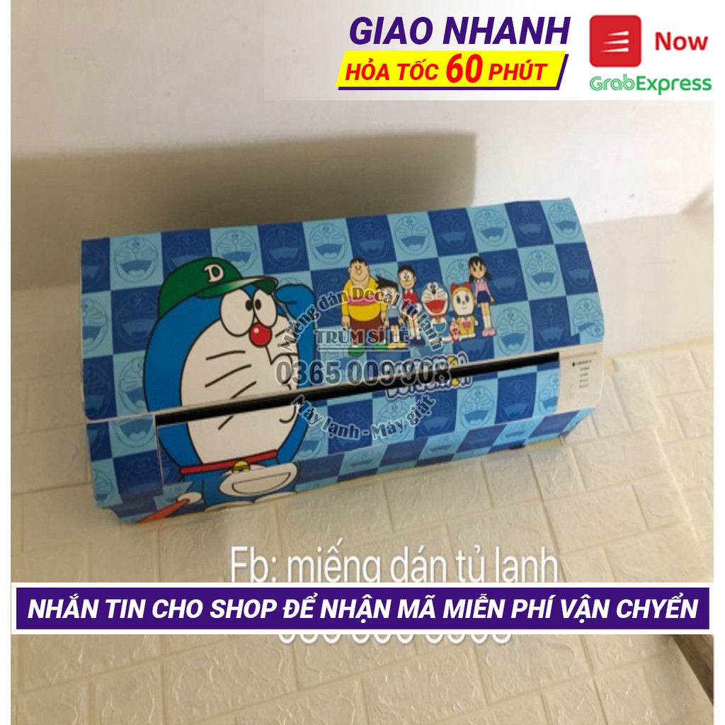Decal dán máy lạnh  doraemon Huedecor bền mãi với thời gian - phù hợp với tất cả các loại máy lạnh