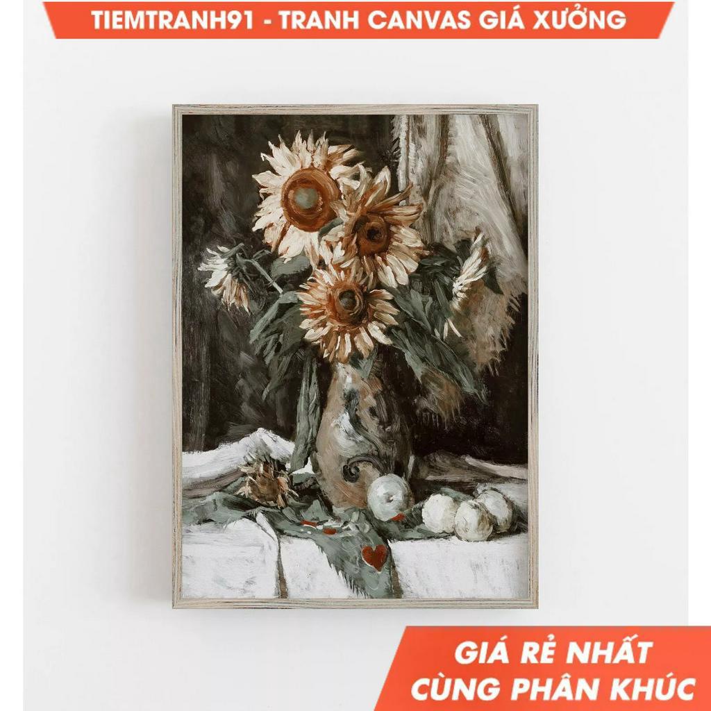 Tranh treo tường, Sunflowers Wall Art, Vintage Wall Art, Antique Wall Decor, Farmhouse Wall Decor, t
