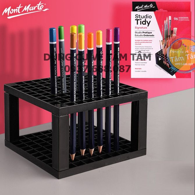 Kệ đựng bút cọ Studio Tidy Mont Marte 96 Ngăn, Khây gắn cọ Mont Marte MAXX0027