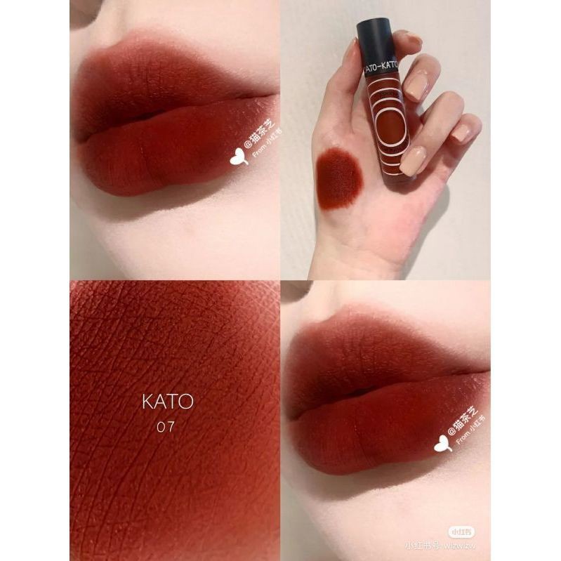 HOT SALE（Phần thưởng cho người theo dõi+d10000）◕❦son kato lip glaze velvet matte lipstick màu cà chua thối lâu trôi