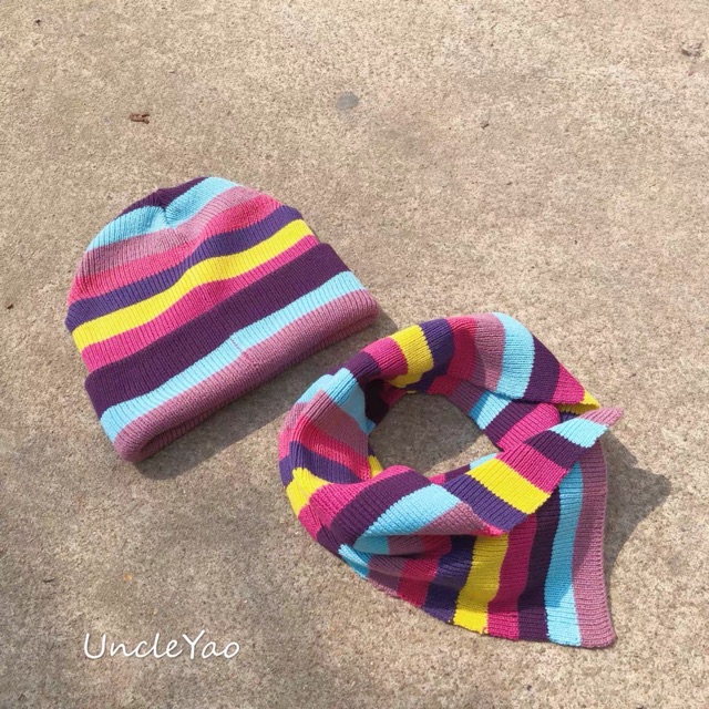 Set khăn + mũ len vintage