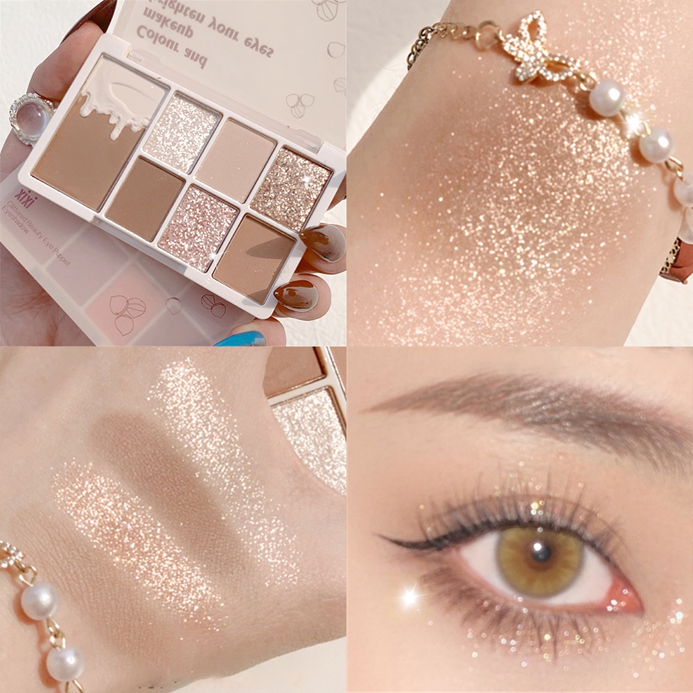 Bảng phấn mắt XIXI 7 màu tông lì và nhũ ngọc trai trang điểm lâu trôi | BigBuy360 - bigbuy360.vn