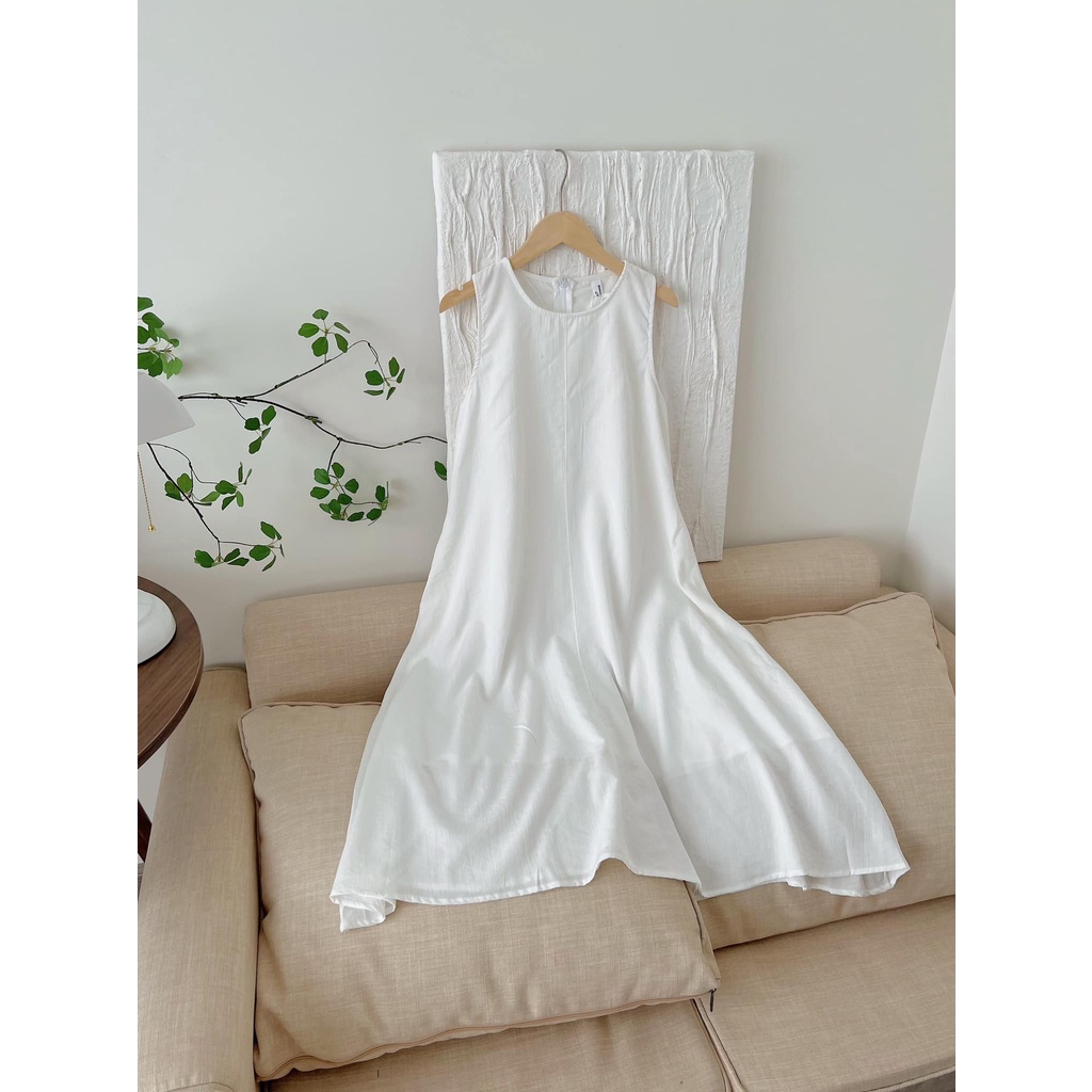 [Sẵn/Ảnh thật] Váy ba lỗ trơn dáng suông nhiều màu - Đầm maxi sát nách dáng A basic có túi