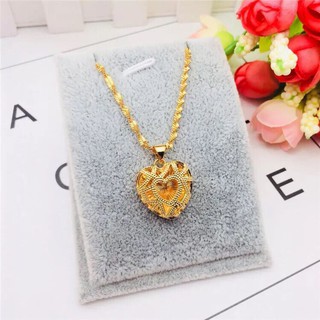 Dây chuyền dạng xoắn mặt trái tim xi 24k cao cấp