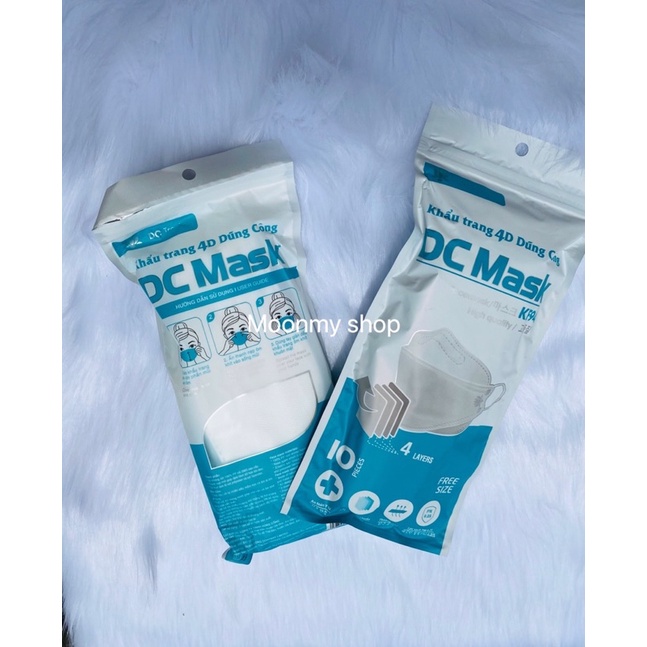 Túi 10 cái khẩu trang KF94 DC/ khẩu trang 4D DC/khẩu trang 4 lớp