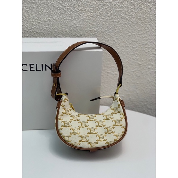 Túi đeo vai/ kẹp nách nữ thương hiệu thời trang cao cấp Celine chất liệu da thật nhập khẩu hoạ tiết logo