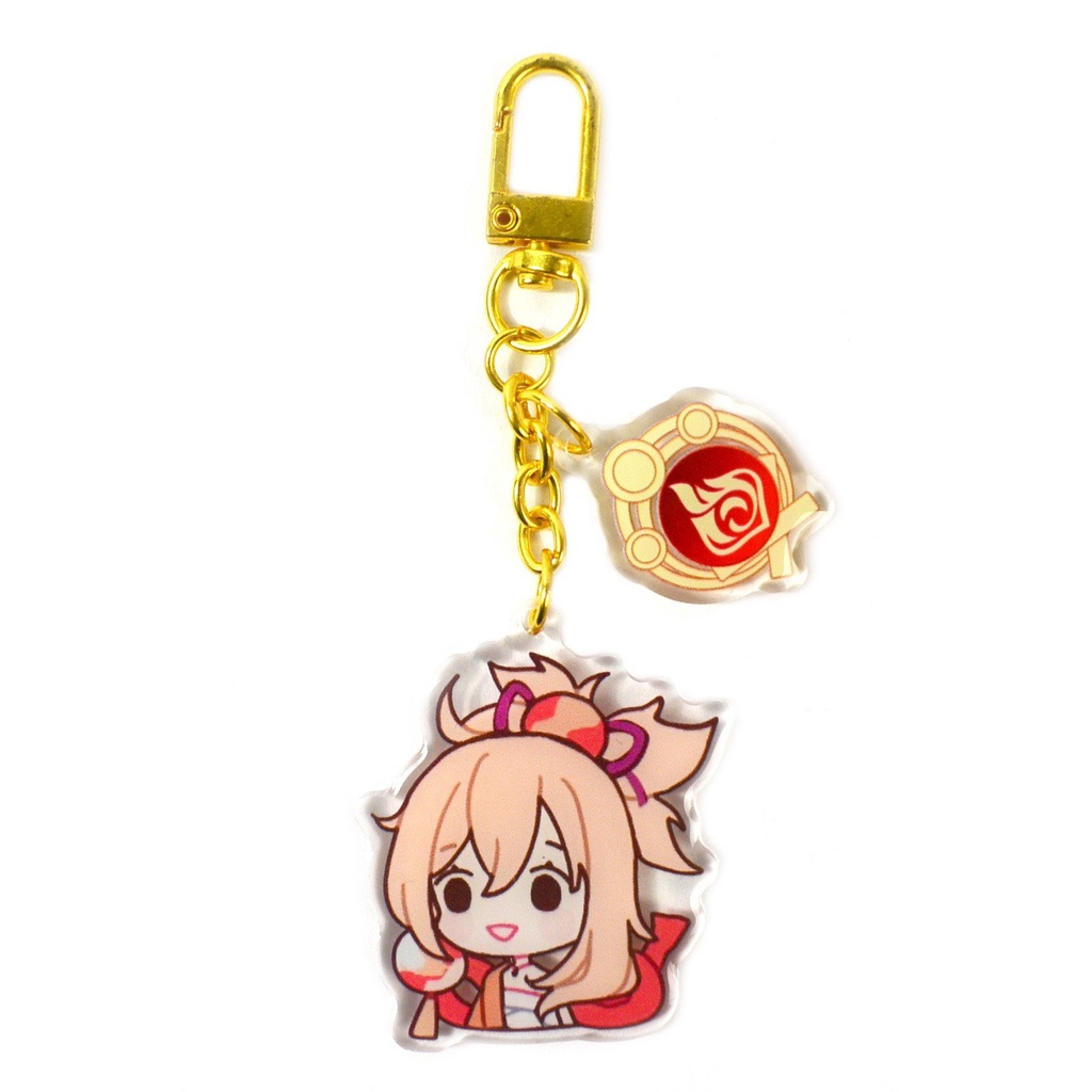 Móc khóa GENSHIN IMPACT ver CHIBI VÀNG mica trong acrylic in hình anime chibi game