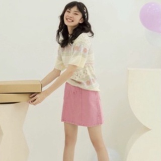 Sibling House - Chân váy jeans chữ A Pinky skirt