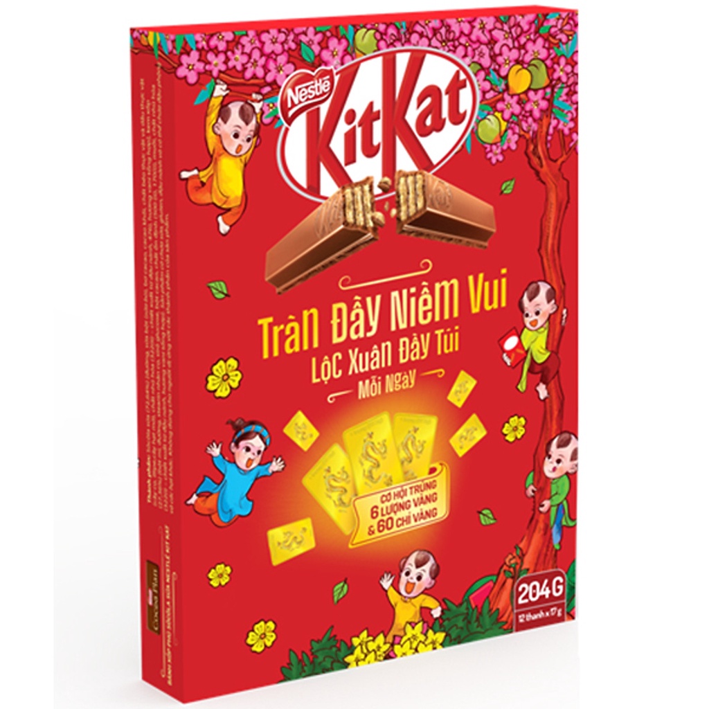 Thanh bánh xốp phủ socola KitKat làm quà tặng, ăn vặt đều mê.