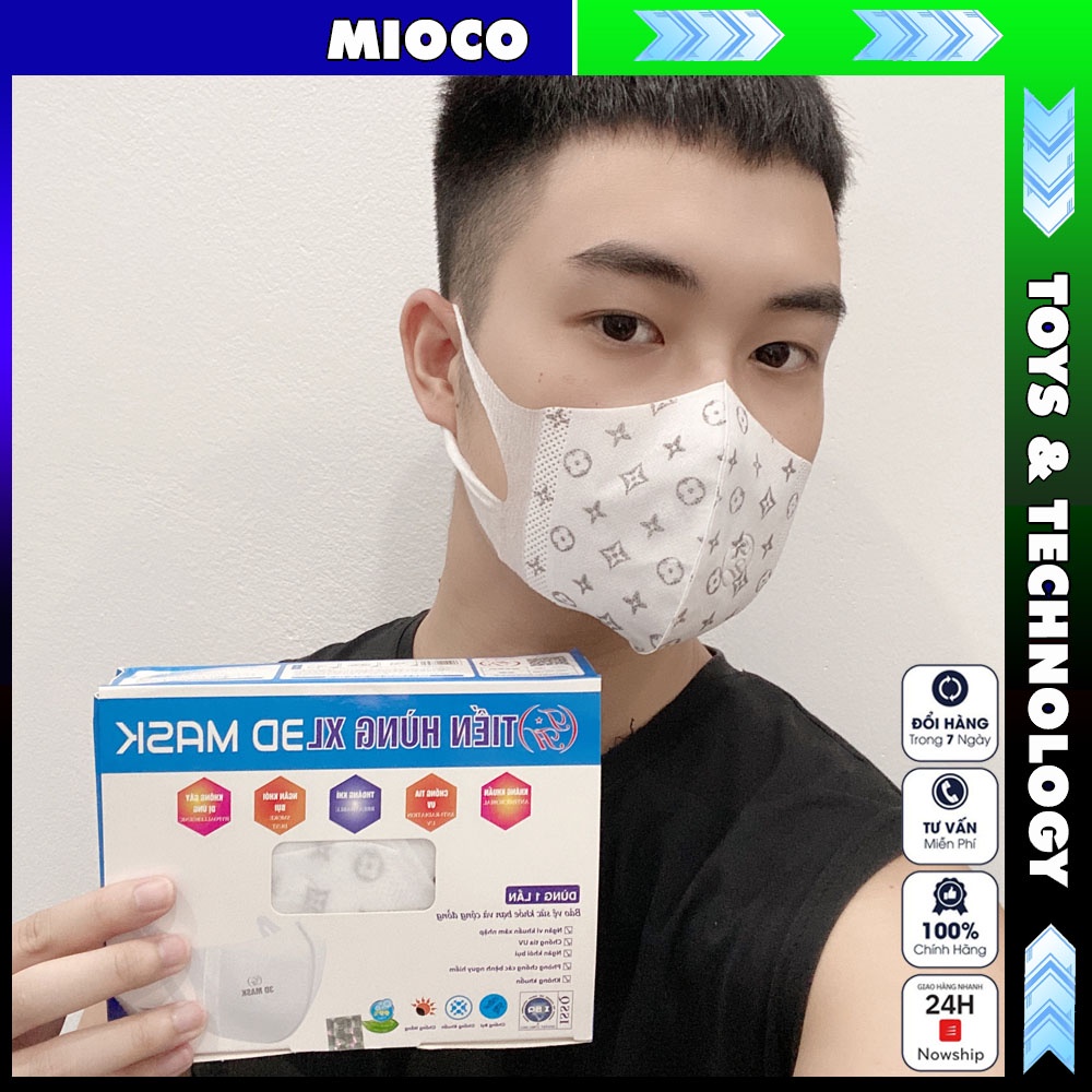 Khẩu trang y tế 3D mask LV cao cấp kháng khuẩn công nghệ nhật bản hộp 50 cái