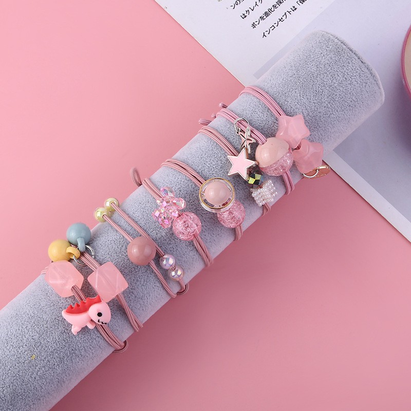 [Mã FAMARAL1 giảm 10K đơn 50K]CB01 Combo 8 dây cột tóc trong suốt kèm túi vải