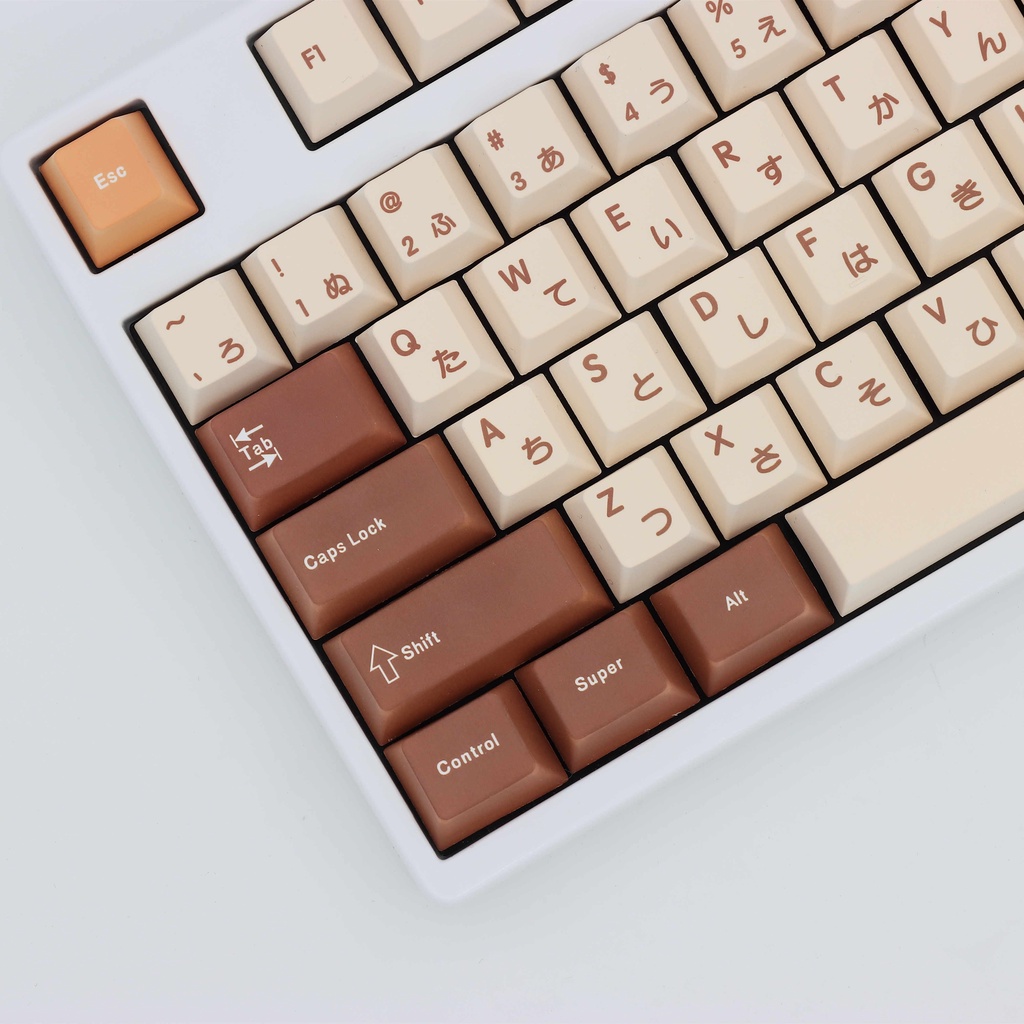 Mathewshop Tiramisu Keycap Cherry profile,Bộ nắp bàn phím Tiramisu 133 phím cherry profile hỗ trợ bố cục 61/64/84/87/98/104/108 phím