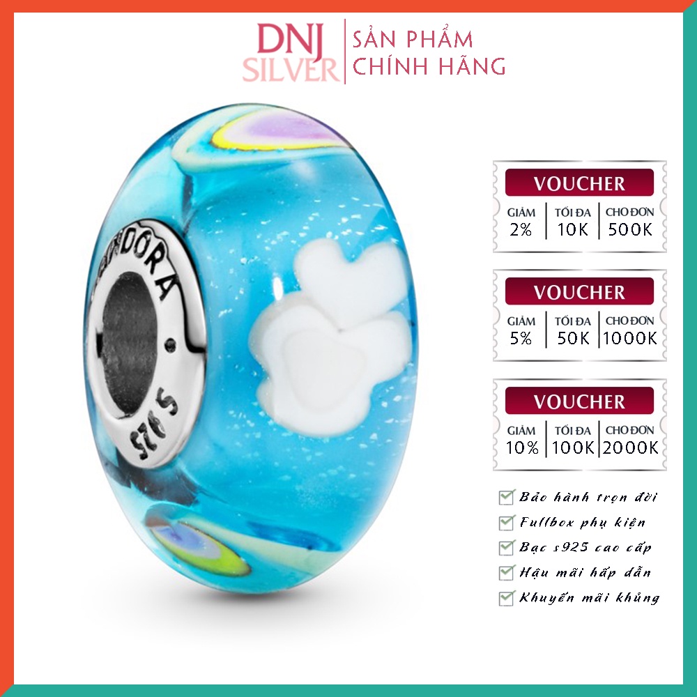 Charm bạc 925 cao cấp, hàng chuẩn bạc - Charm Glass Rainbow Murano thích hợp để mix vòng tay charm - DN184