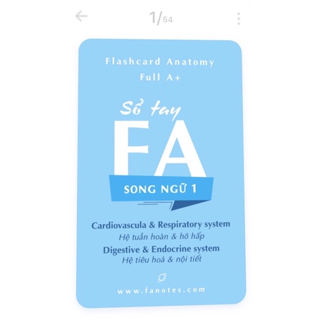 Sổ tay FA song ngữ tập 1// flashcard anatomy song ngữ tập 1