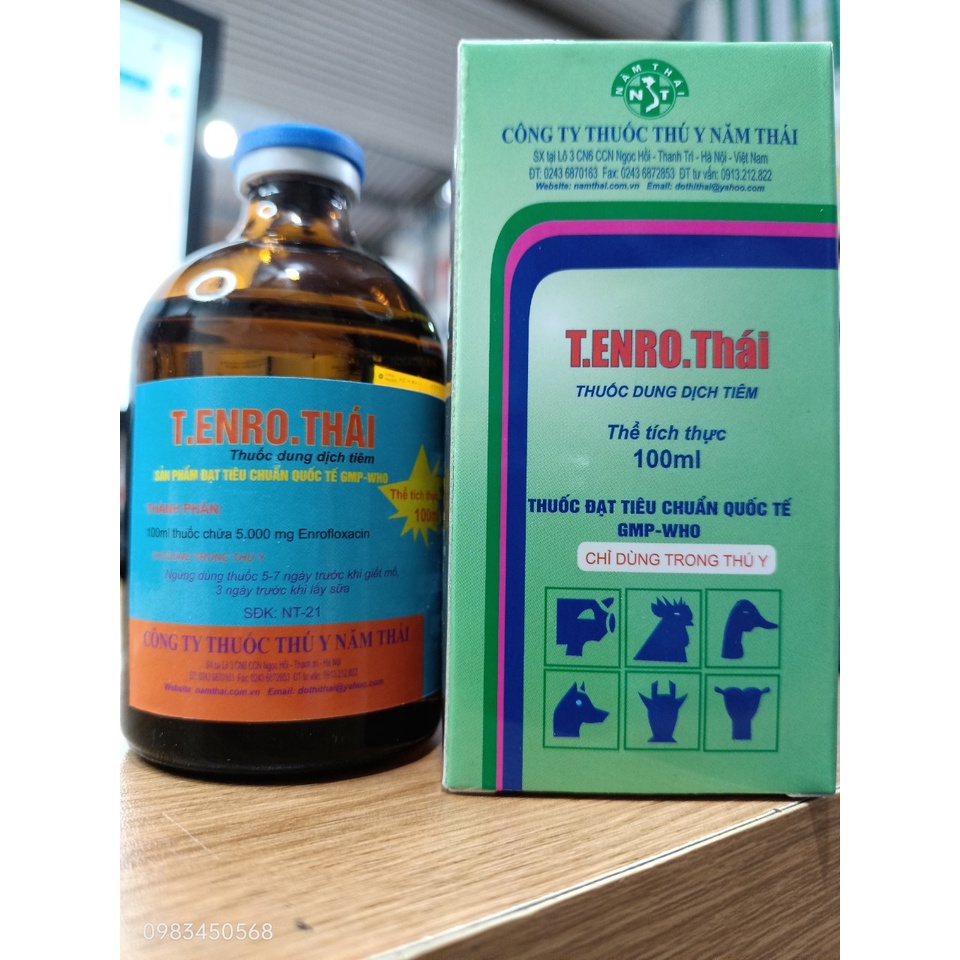 T Enro Thái 100ml Tiêu chảy do Ecoli, suyễn, viêm phổi..... T.Enro.Thái dùng cho chăn nuôi thú y...
