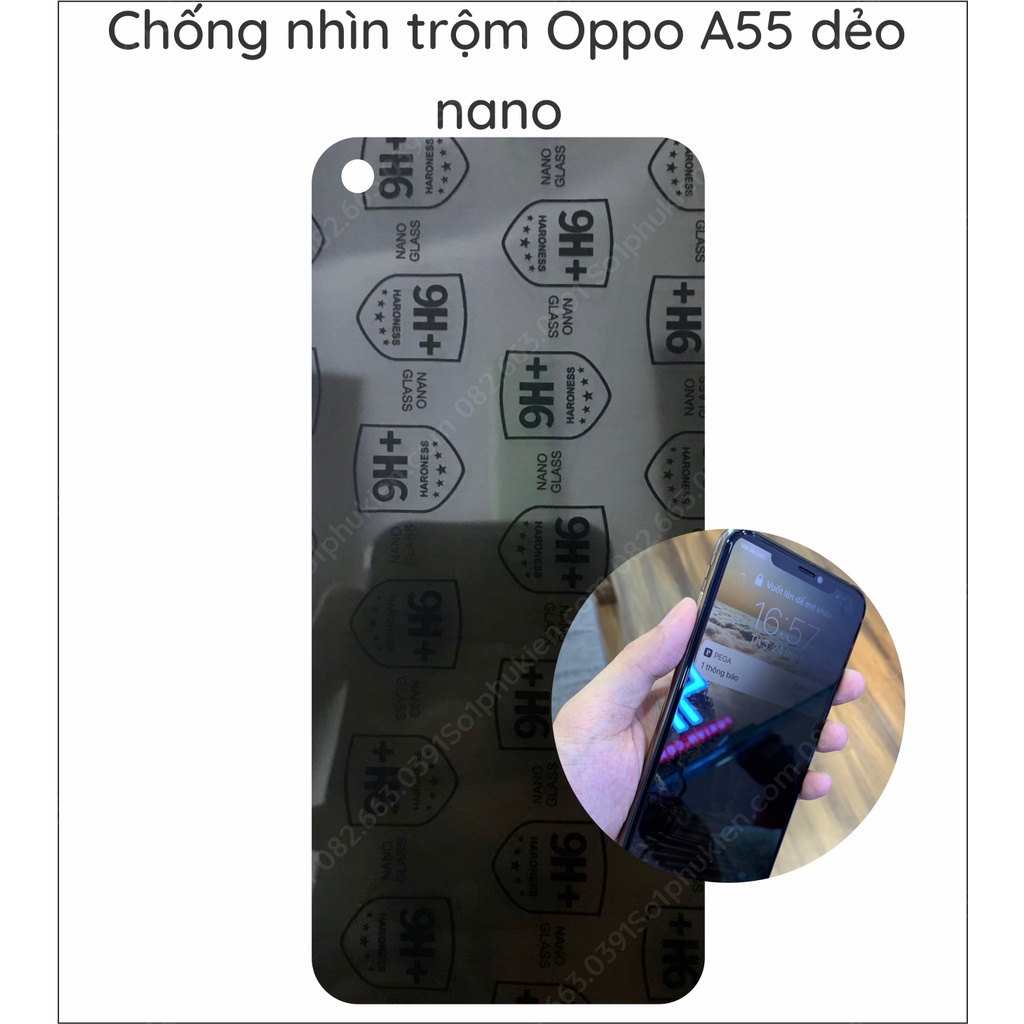 Dán cường lực chống nhìn trộm Oppo A55 4G 5G dẻo nano