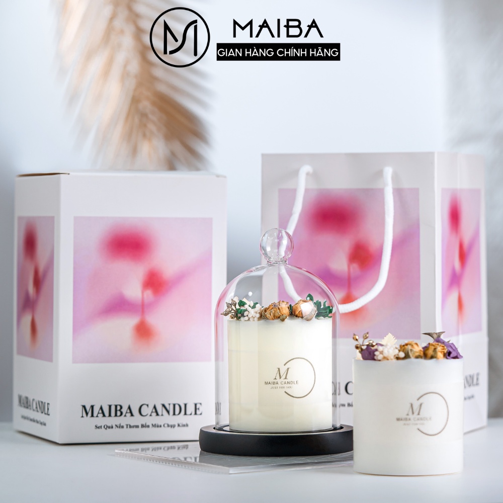 Set Quà Tặng Với 4 Mùi Hương - Nến Thơm MAIBA Phong Cách Hoa Khô Thảo Mộc