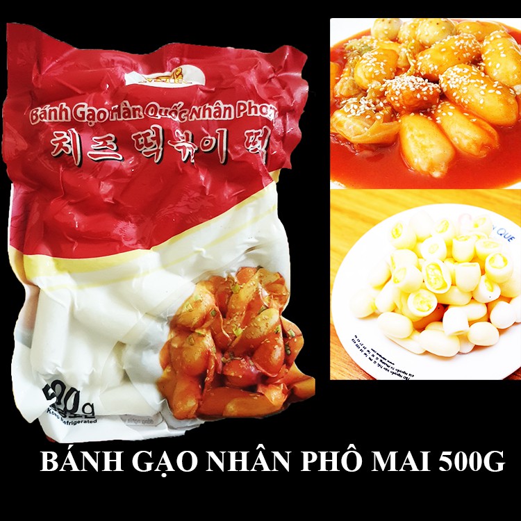 500G BÁNH GẠO NHÂN PHÔ MAI GÓI ĐỎ + 100G SỐT + COMBO 250G CHẢ CÁ, XÚC XÍCH, CÁ VIÊN