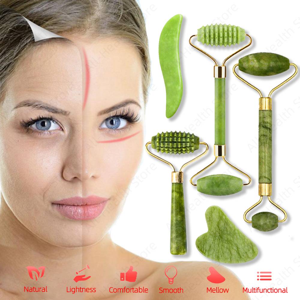 Cây lăn mát xa mặt bằng ngọc bích tự nhiên