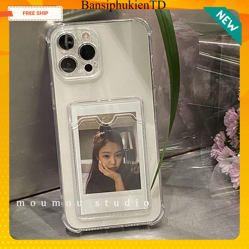 Ngăn Để Thẻ, Chống Sốc Trong Suốt iPhone 15 14 13 12 11 Pro MAX XS X XR 8 7 Plus +SE Ốp Điện Thoại Ốp Lưng Silicon TPU