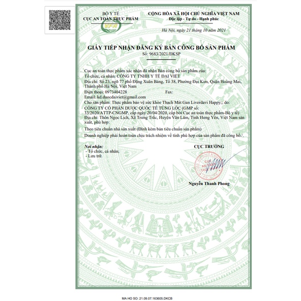 Thạch Mát gan Liver David Happy Mát gan Giải độc gan Thanh nhiệt giải độc Tăng cường sức khỏe Giảm Vàng da Mề đay