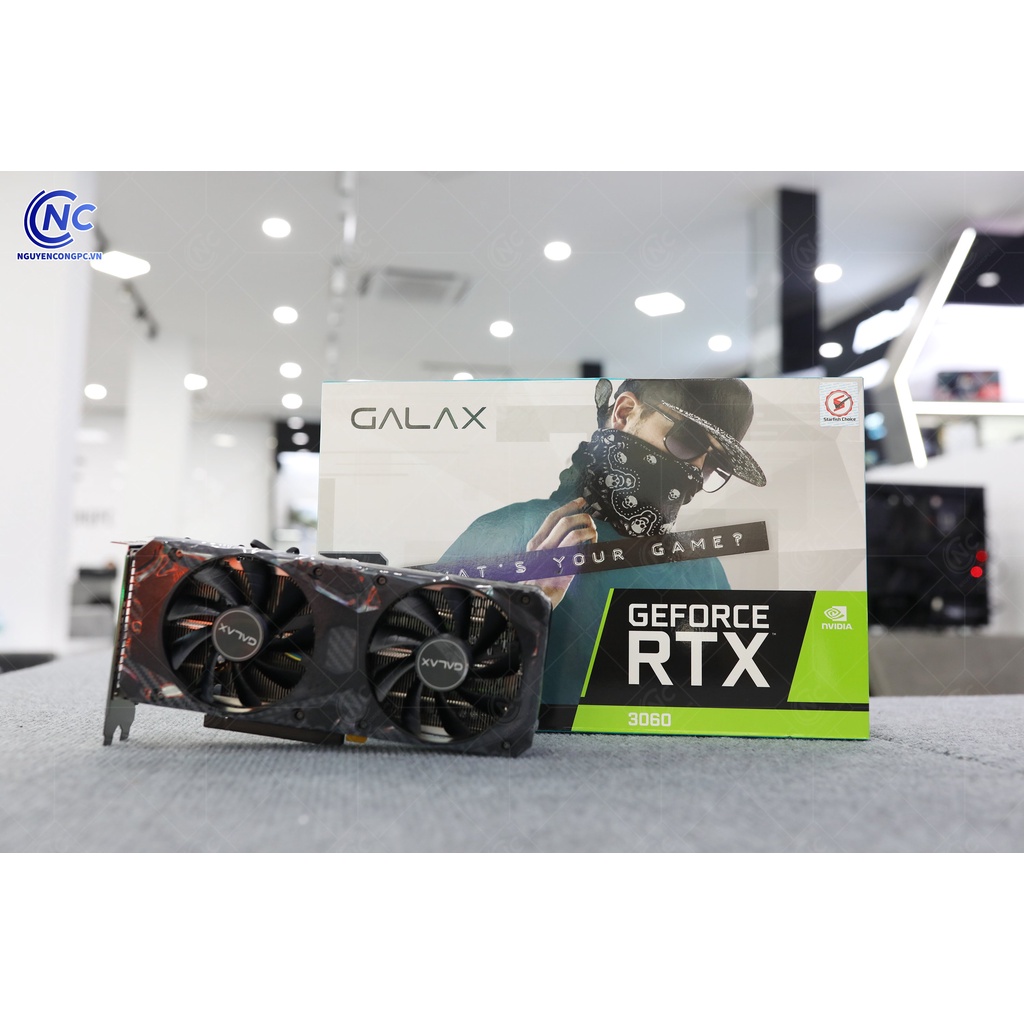 Card Màn Hình GALAX PG190 Black GeForce RTX 3060 (1-Click OC) 12GB - Bảo hành chính hãng Starfish 3 năm