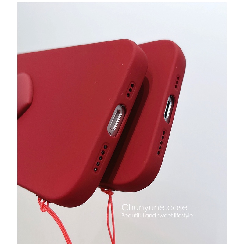 Ốp Điện Thoại Silicon Màu Đỏ Rượu Vang Bảo Vệ lens Gắn Dây Đeo iphone15 11 14 13 12 11 pro xsmax 14promax xr xs 7 8plus