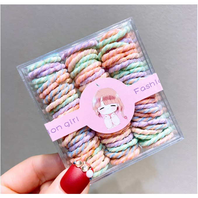 Sets 90 dây chun buộc tóc cho bé yêu xinh xắn, nhiều màu sắc