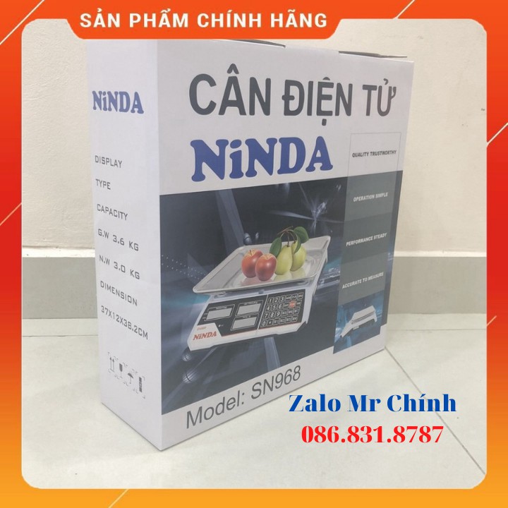 [ SIÊU GIẢM GIÁ ] CÂN ĐIỆN TỬ TÍNH TIỀN NINDA SN968 NHẬT BẢN 30Kg/5gam. Màn hình hiển thị 2 mặt [ SẴN HÀNG ]