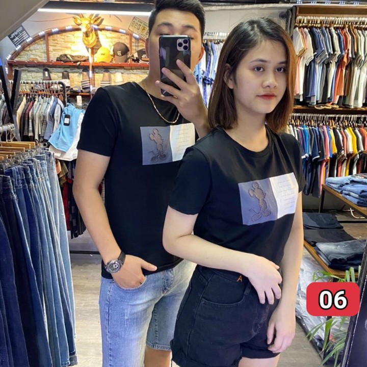 [video] Áo thun cặp đôi nam nữ mặc đẹp 2021 vải thun cotton 100% cao cấp- ATC0607