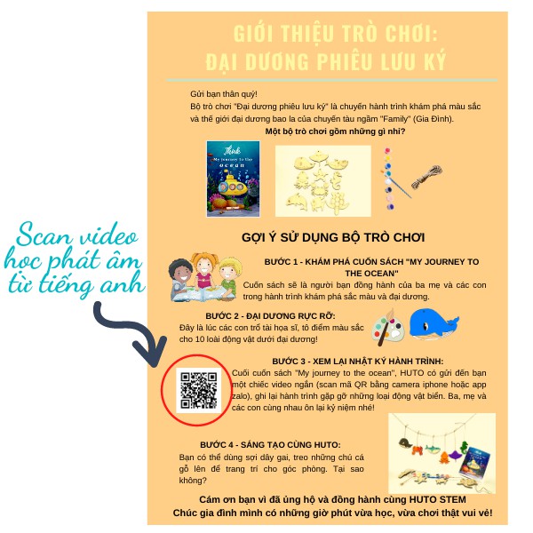 Bộ Trò Chơi Khám Phá Đại Dương, Tô Màu Cùng Bé, Tặng kèm màu cọ