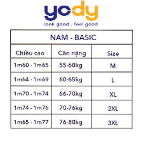 Áo Polo YODY nam phối bo thoáng mát thấm hút mồ hôi APM4053